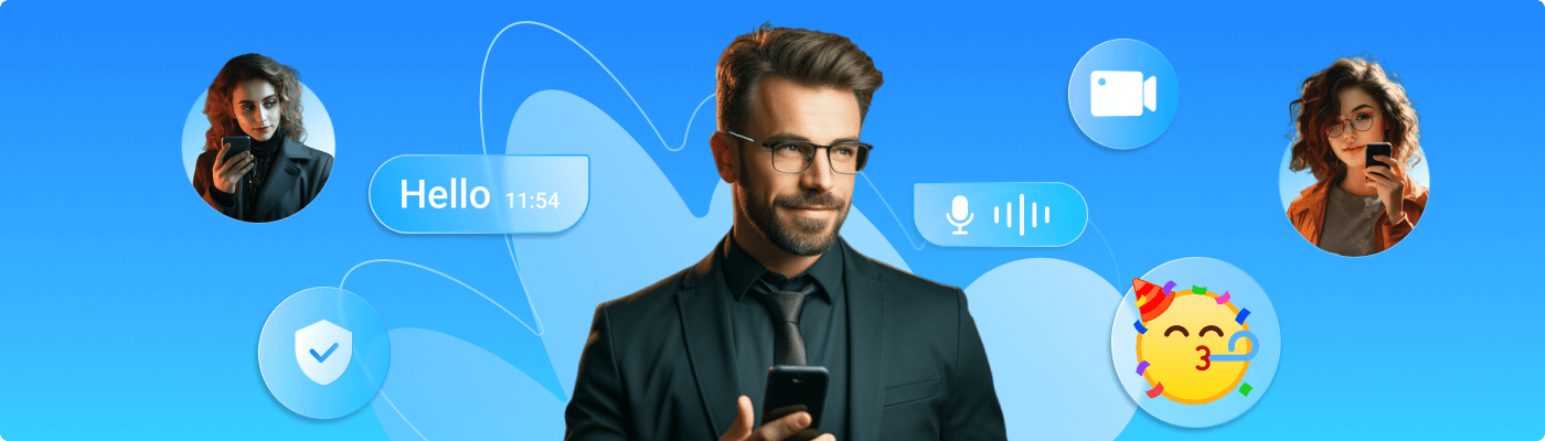 Men use imo to send messages and make video calls