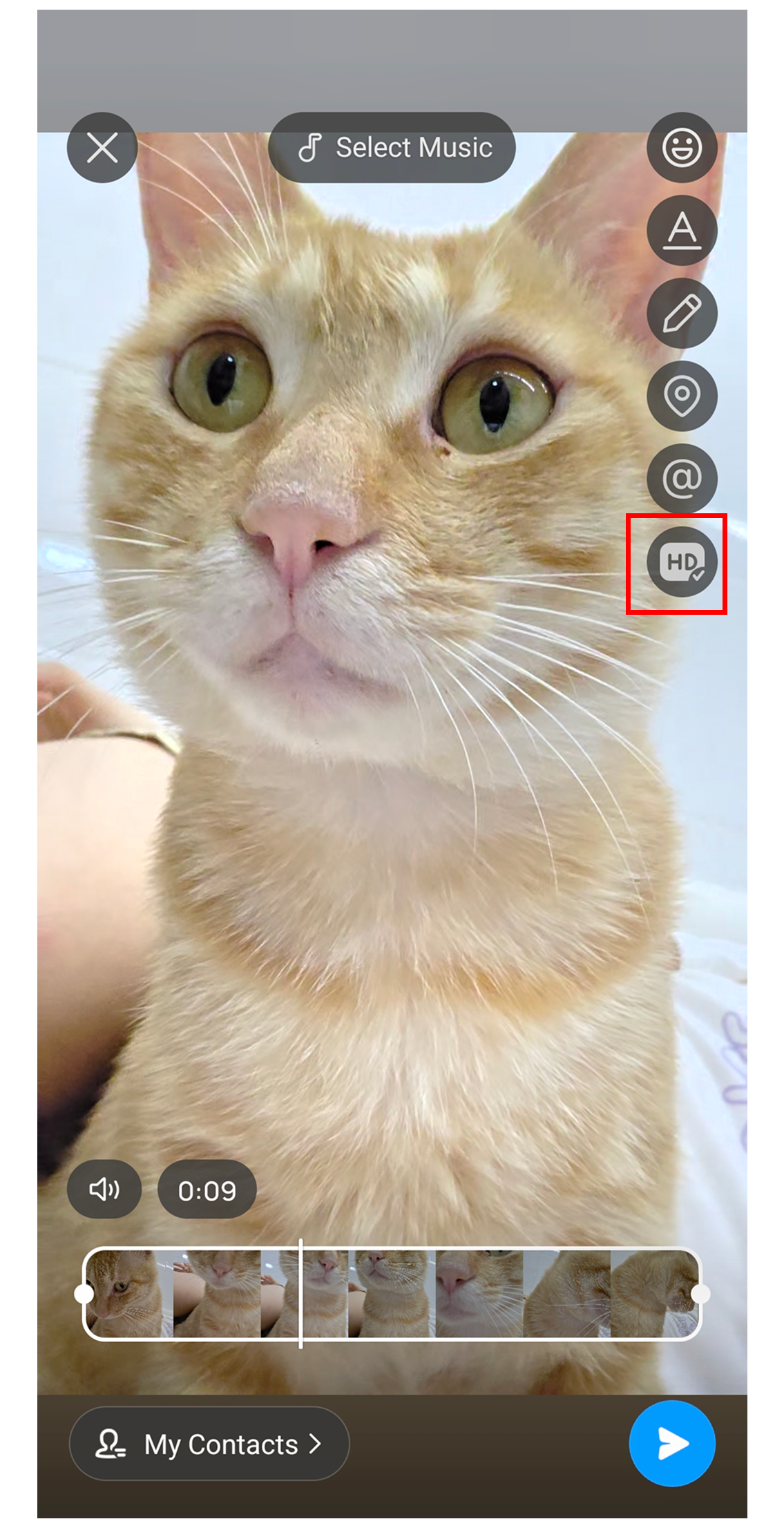 Upload a High-Definition Video in Story
