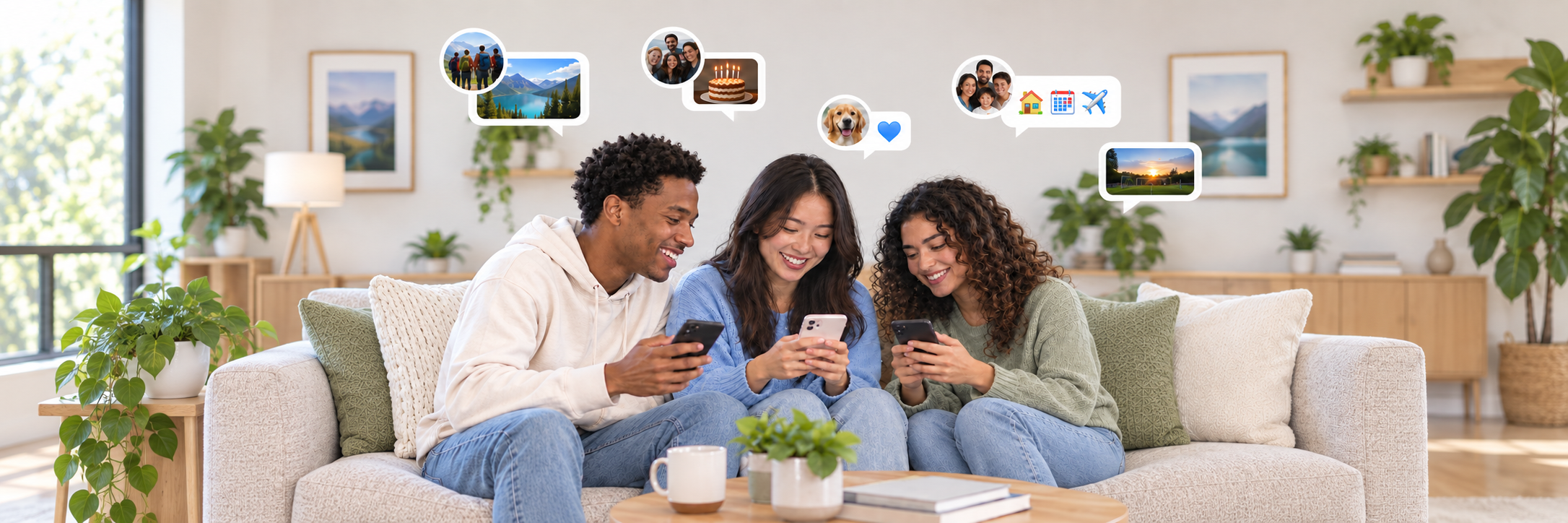 Friends planning an outing through a group chat