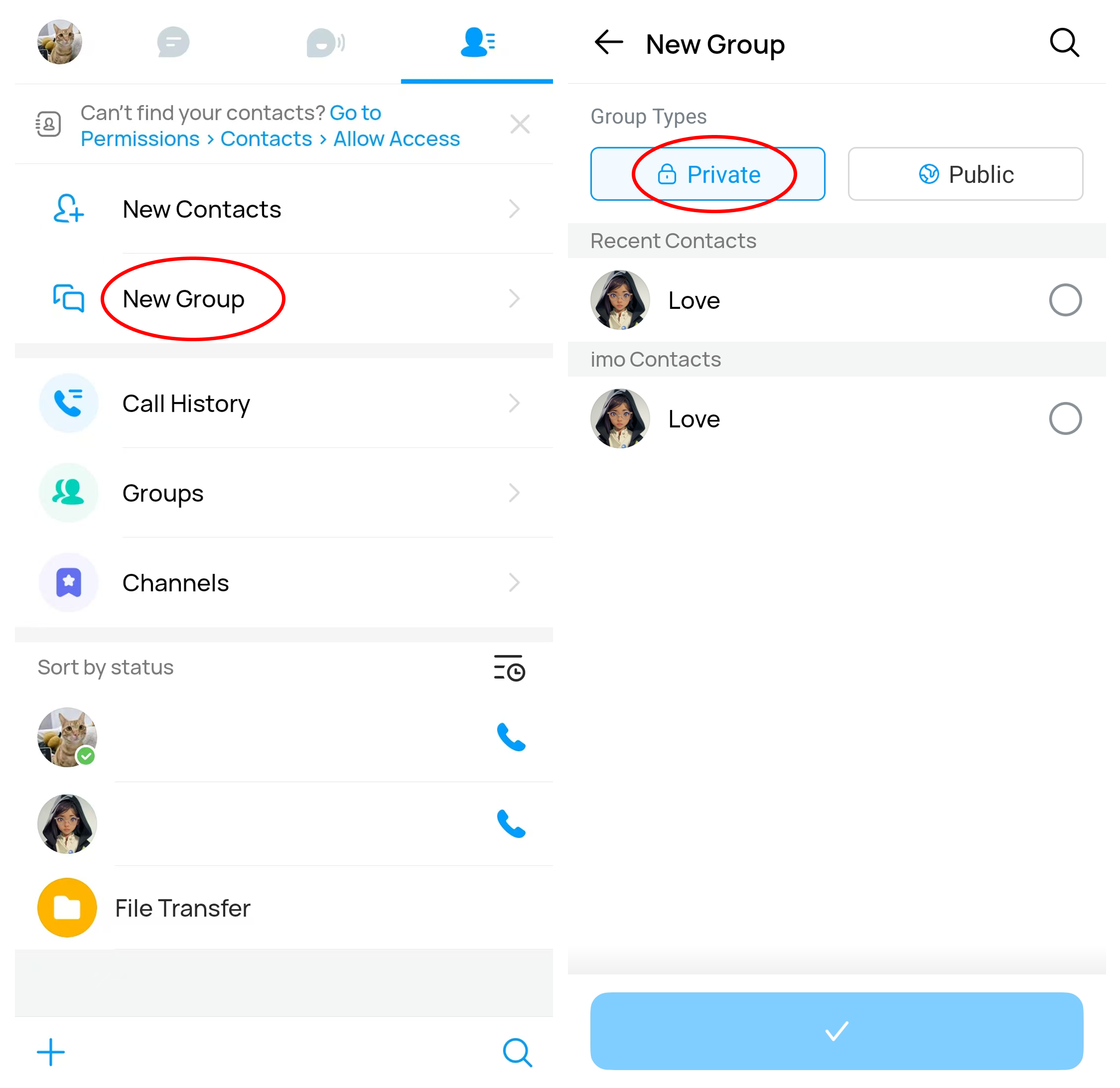 Step 1. Create your private group